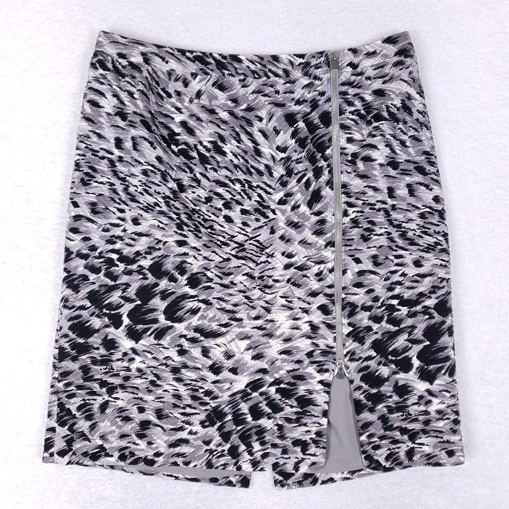 Talbots Abstract Brushstroke Pencil‎ Skirt 14W Gray